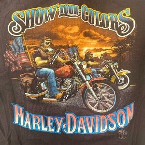VINTAGE HARLEY DAVIDSON HOLOUBEK SHOW YOUR COLORS 1988 MADE IN USA TEE Large